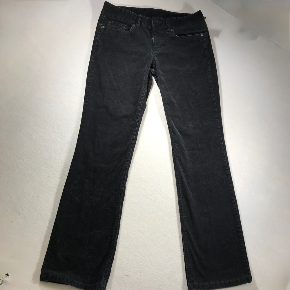 J.Crew Favorite Fit Black Corduroy Pants Womens 28R Straight Leg Stretch Cotton